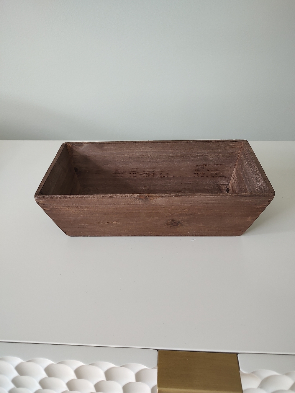 Rustic Lightweight Wooden Accent Storage Box Brown Farmhouse Cottage Kitchen